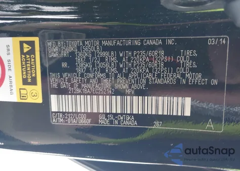 2014 Lexus Rx 350 z USA, uszkodzony, nr VIN 2T2BK1BA7EC252142